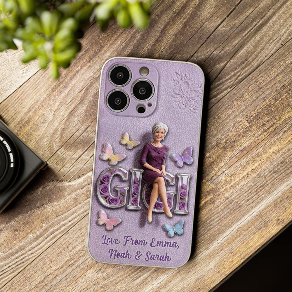 Custom Any Photo - Personalized Mother 3D Embossed Leather Phone Case