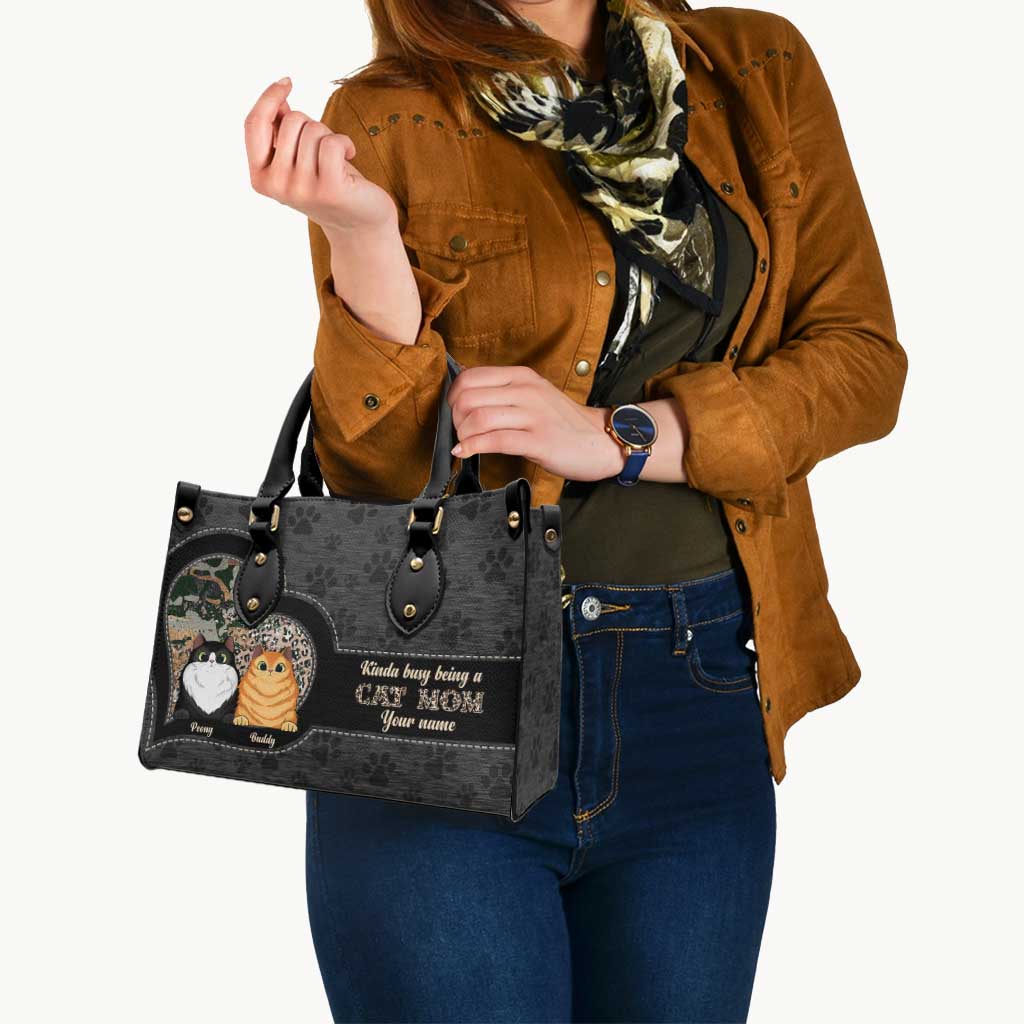 Cat Mom - Personalized Cat Leather Handbag