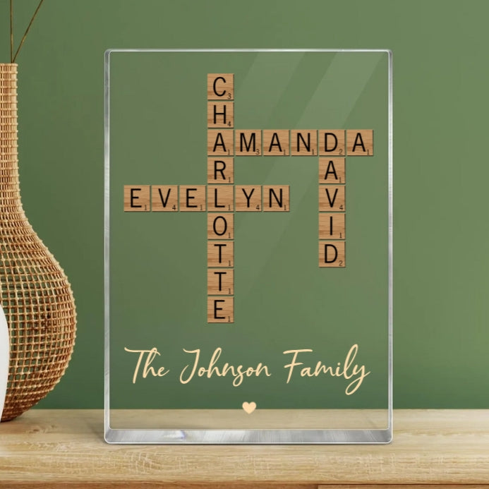 Personalized Family Name Scrabble Poster, Plaque, Keychain, Pillow, Sign - A Perfect Gift for Family
