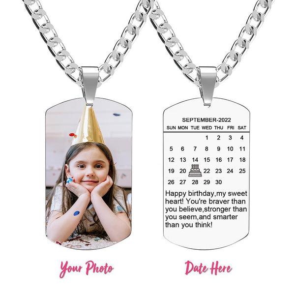 Happy Birthday - Personalized Photo Necklace