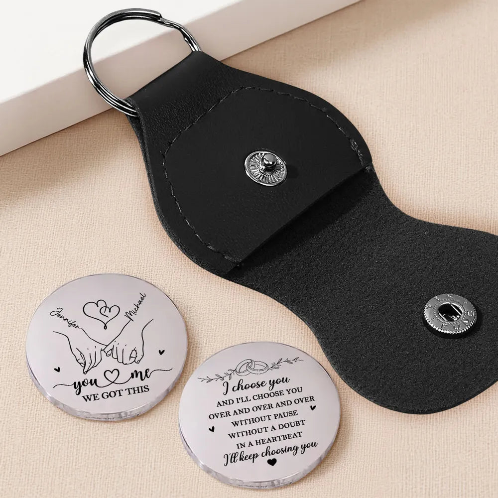 Personalized Pocket Hug Coin with Romantic Quote, Everyday Keepsake Gift for Wife Husband Girlfriend Boyfriend