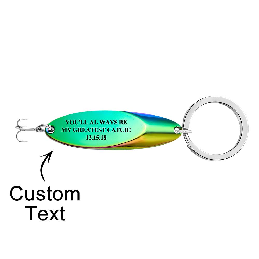 Custom Text Fish Hook Fish Hook Keychain - Fishing gift for boyfriend, girlfriend, wife, husband - Personalized Keychain