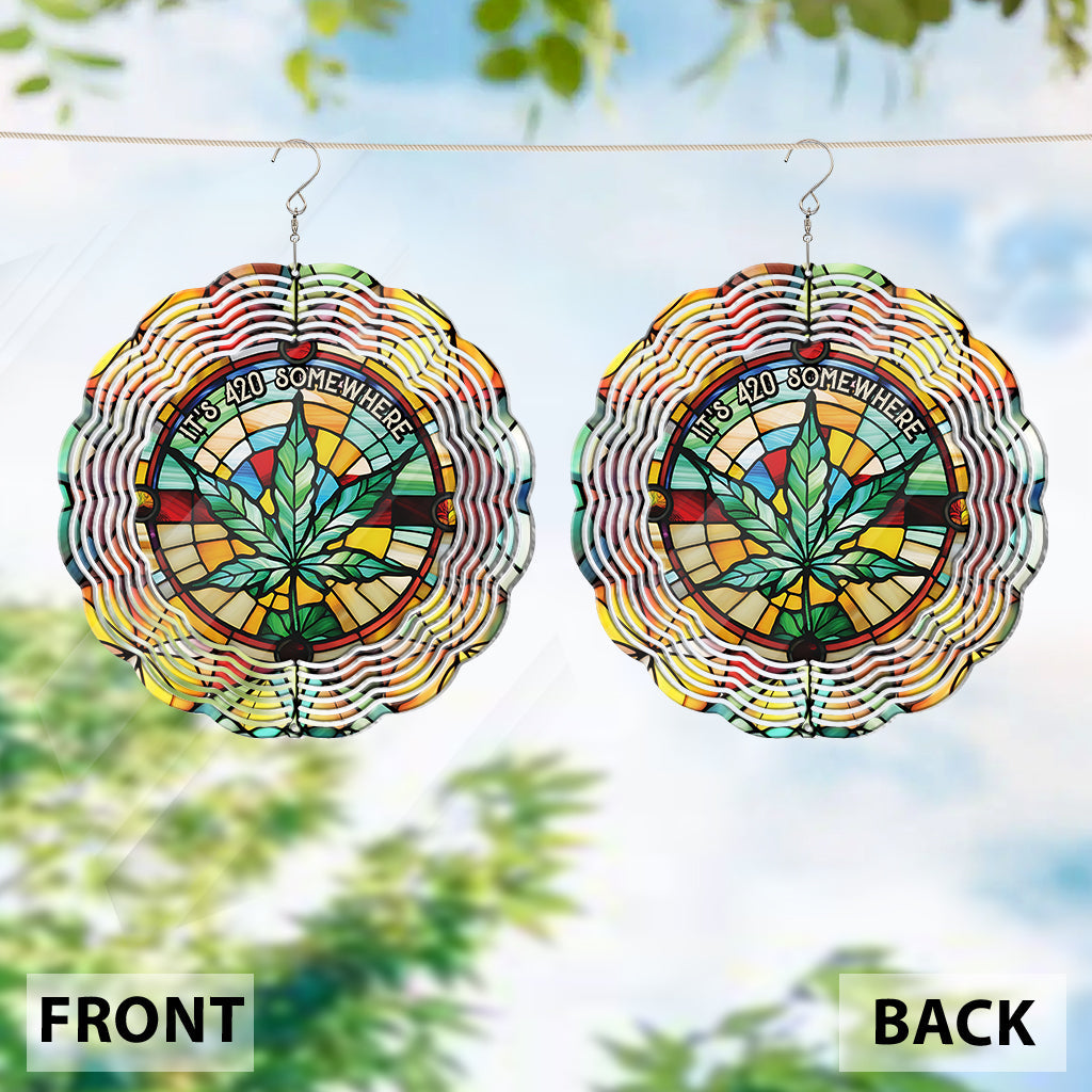 It's 420 somewhere - Personalized Weed Wind Spinner