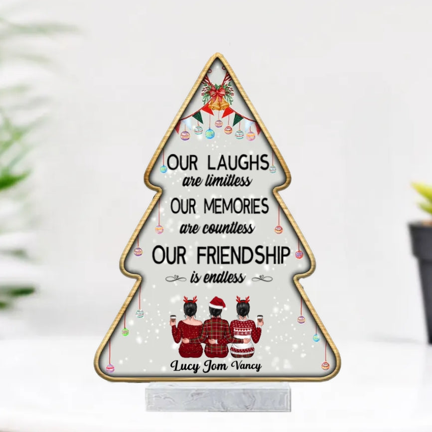Besties - Our Laughs Are Limitless Our Memories Are Countless Our Friendship Is Endless - Personalized  Cup, Plaque, Ornament, Beauty Tools, Jewelry - Perfect Friendship Gift