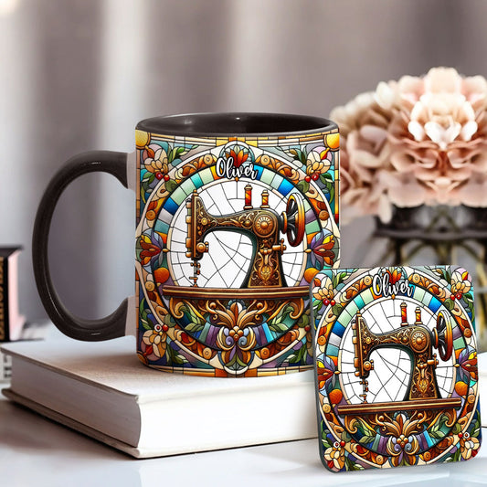 Colorful Sewing Machine - Personalized Sewing Accent Mug