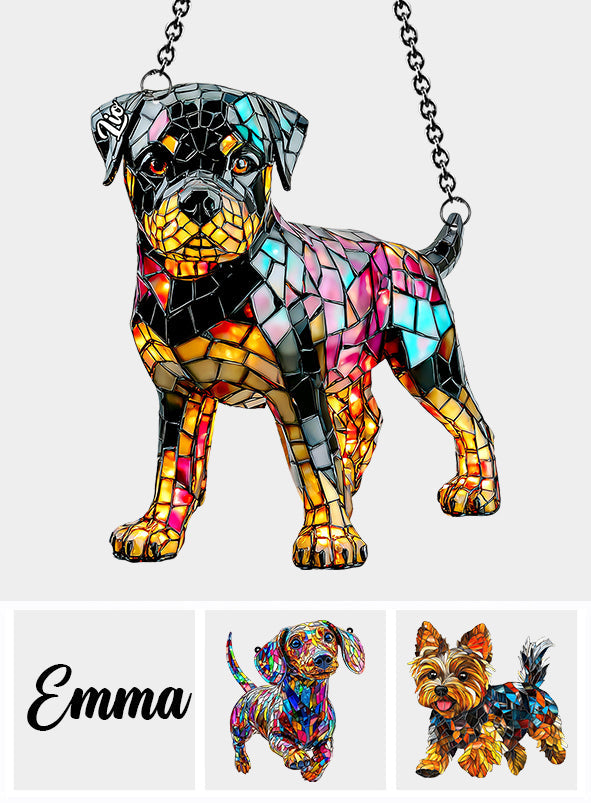 I Love My Dog - Personalized Dog Window Hanging Suncatcher Ornament