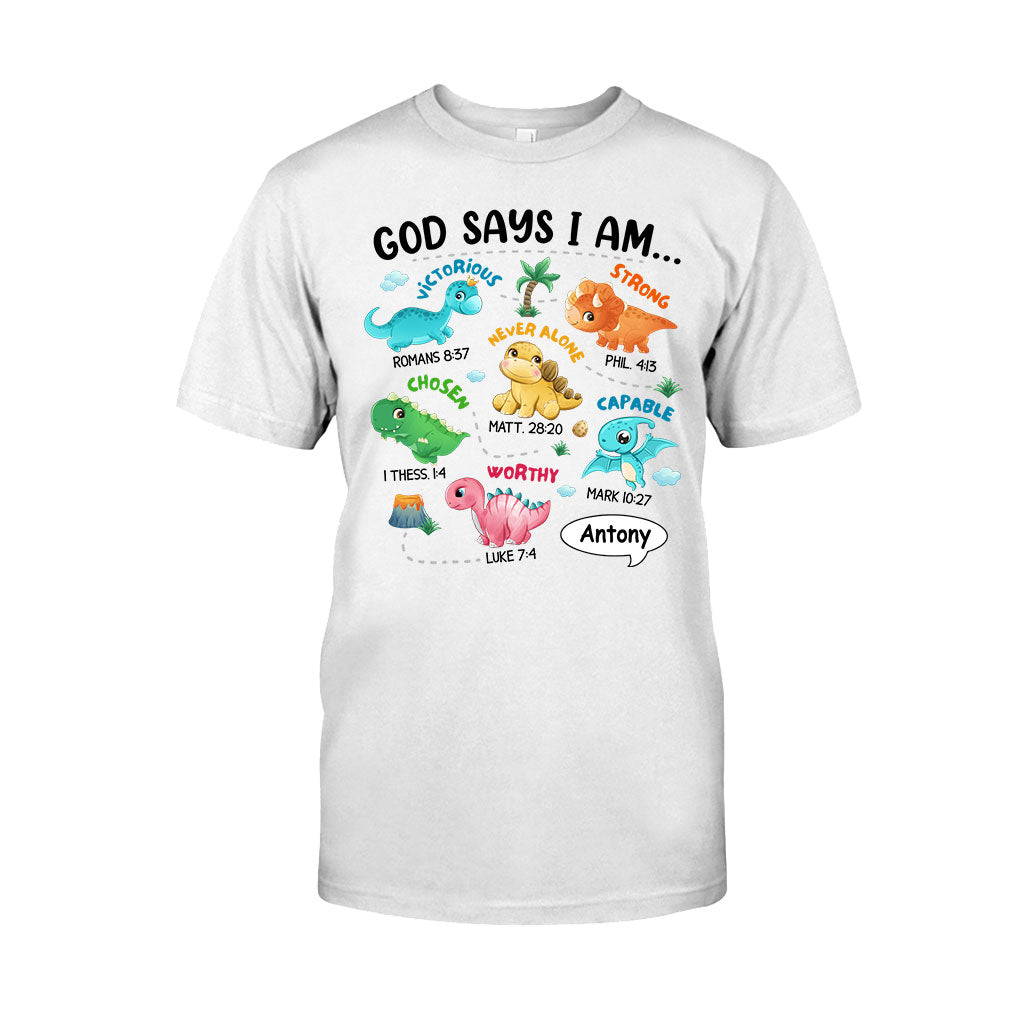 For Grandson Dinosaur I Am - Personalized grandson T-shirt And Hoodie