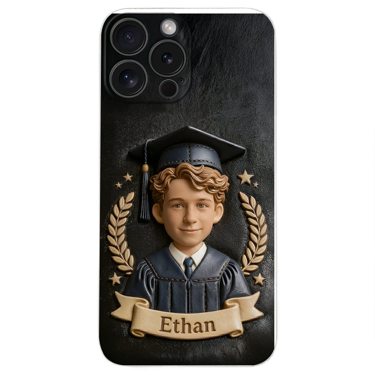Graduation Gift - Personalized Graduation 3D Embossed Leather Phone Case
