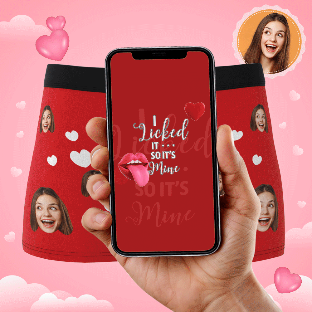 It's Mine Custom Wife Or Girlfriend Face Boxers AR View - Personalized Couple Men's boxer briefs