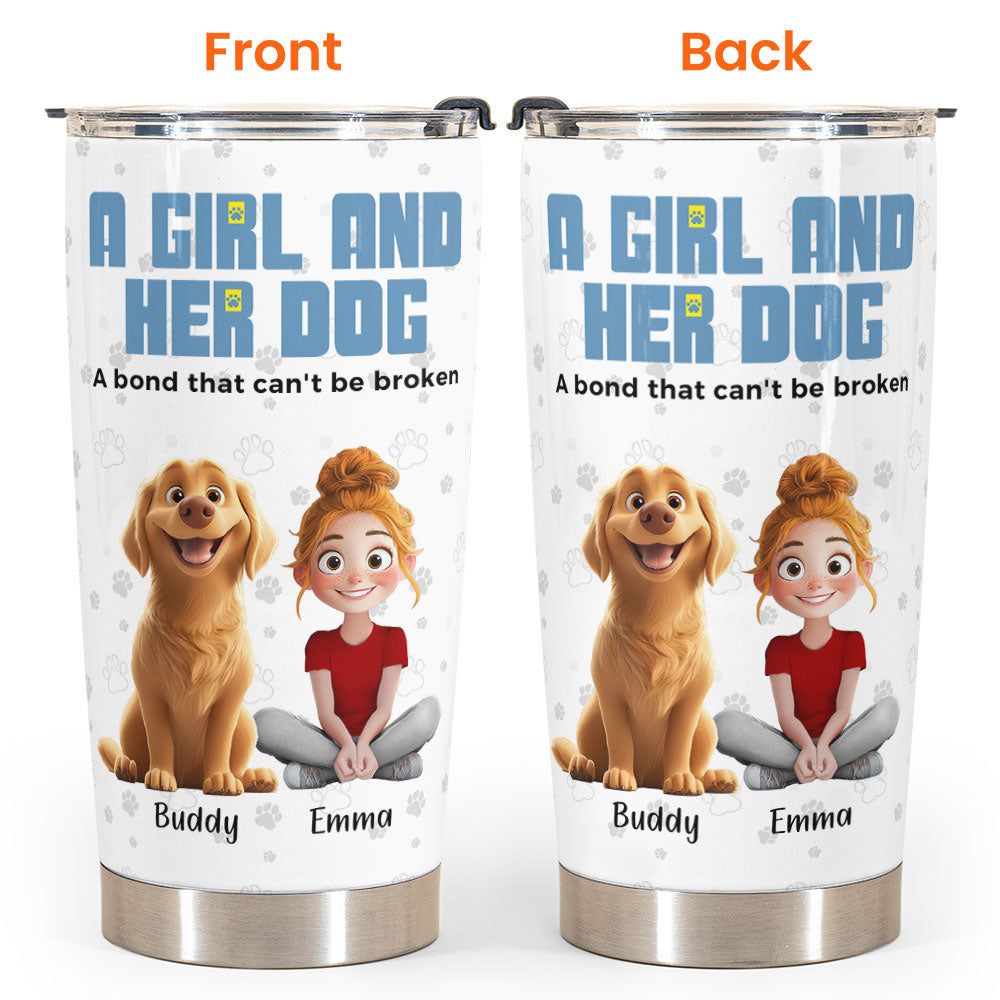 A Girl and Her Dog – Custom Insulated Travel Tumbler, Gift for Dog Lovers