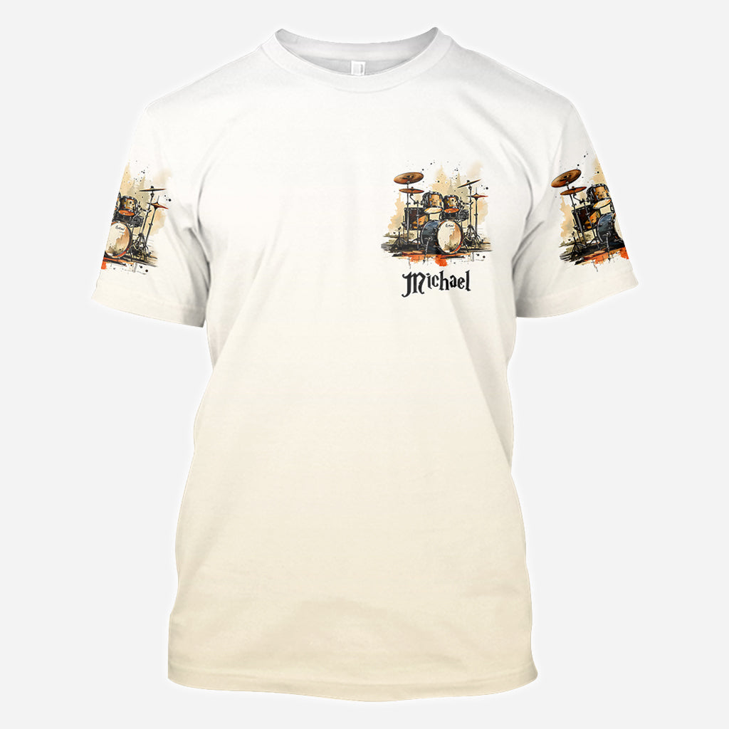 Don't Pick A Fight With A Drummer - Personalized Drummer All Over Shirt
