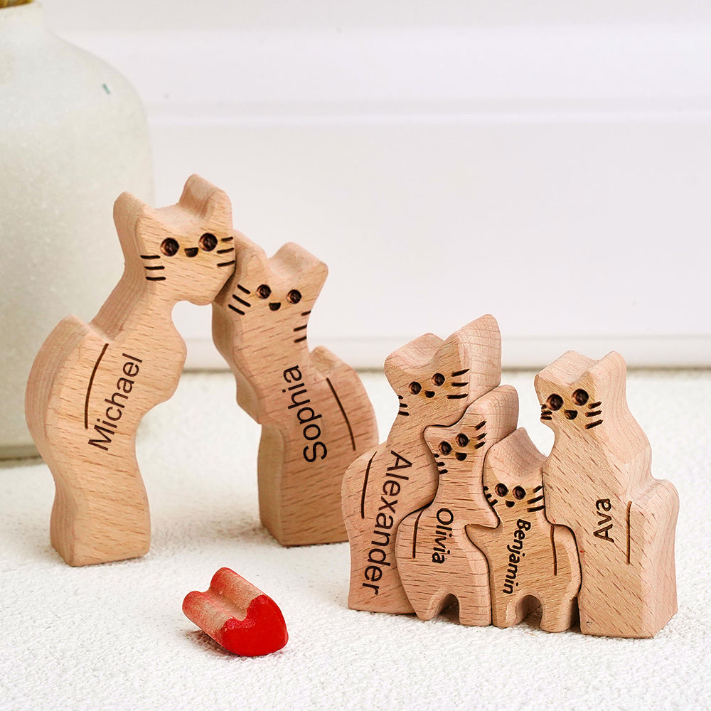 Cat Family - Personalized Family Wooden Puzzle