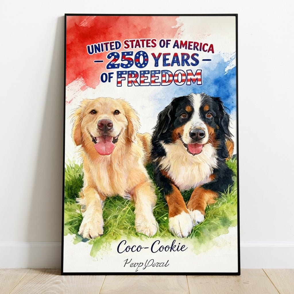 250th Anniversary With Pets - Personalized Dog Canvas And Poster