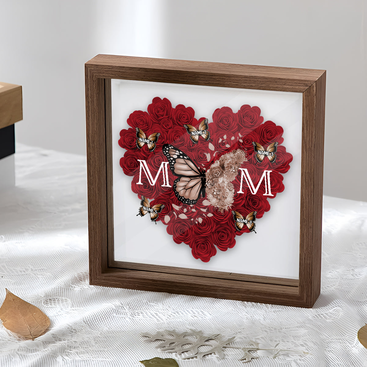 First Mom Now Grandma - Personalized Grandma Flower Shadow Box