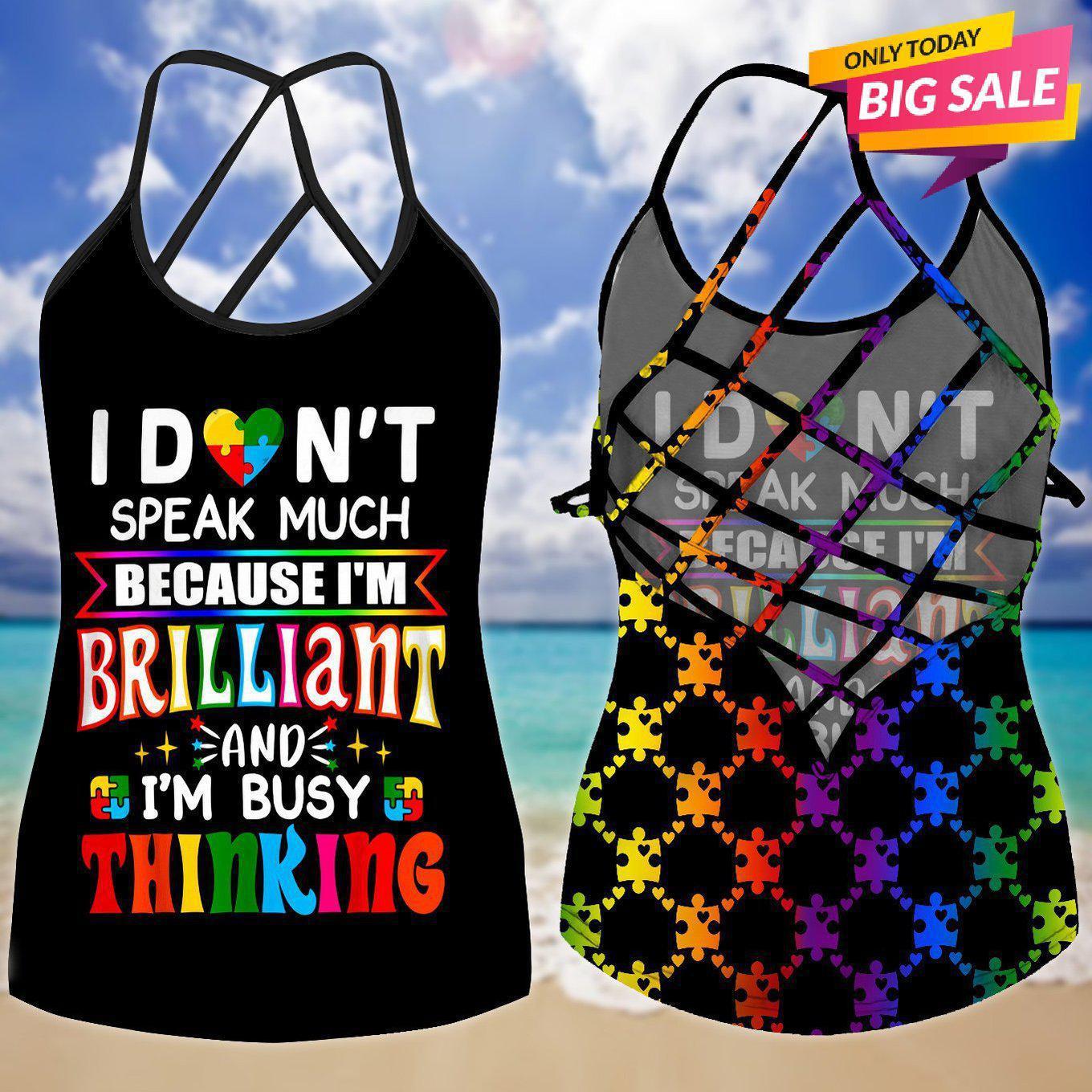 Autism Love - Autism Awareness Cross Tank Top 0921