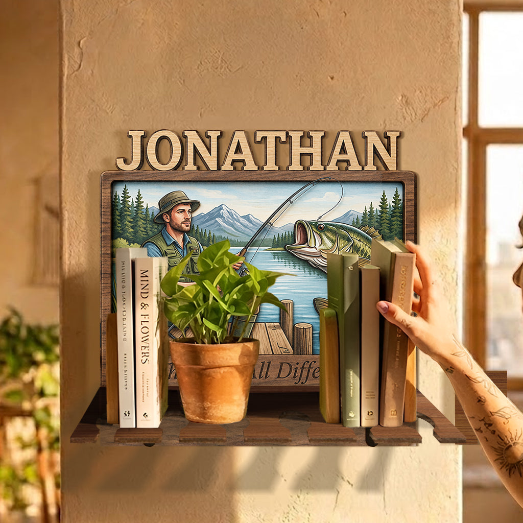 Fishing Rod Holder Personalized Wall Mount - Personalized Fishing Rod Holder