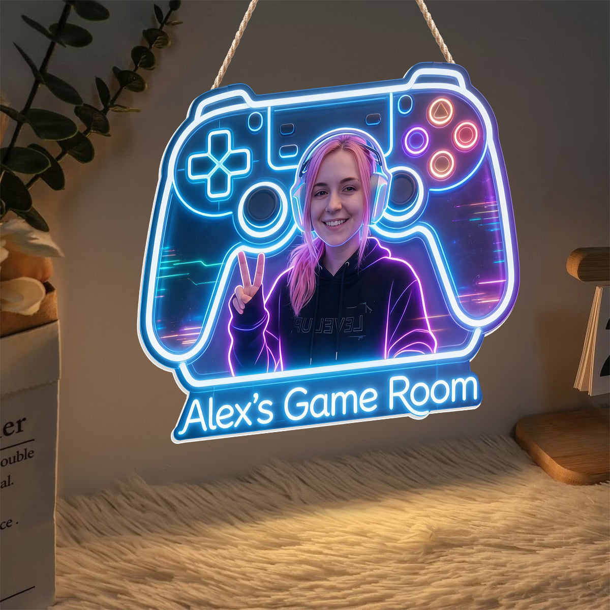 Gamer Room Decoration - Personalized Video Game LED Light Acrylic Sign