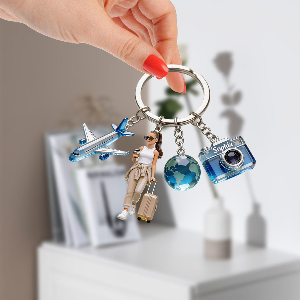 Custom Any Photo - Personalized Travelling Premium Keychain With Charms