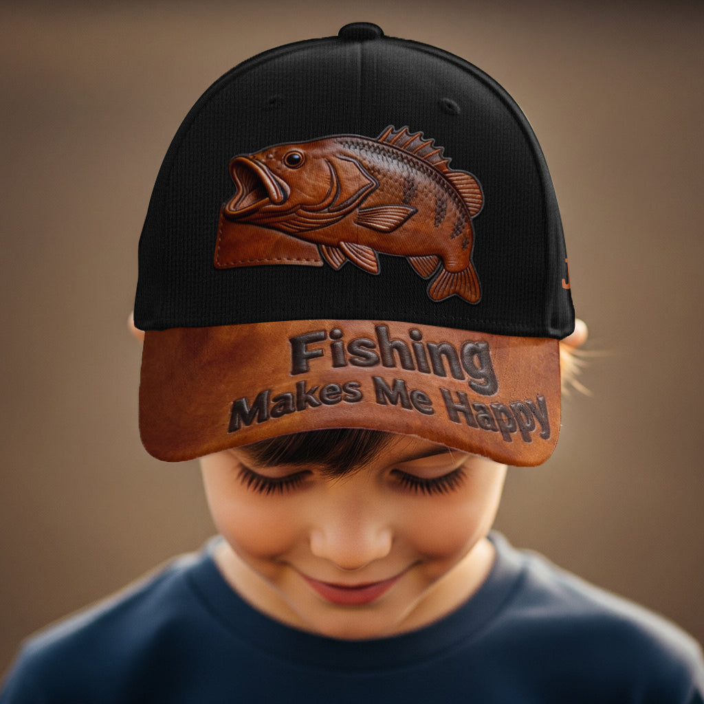 Fishing Makes Me Happy - Personalized Fishing Classic Cap