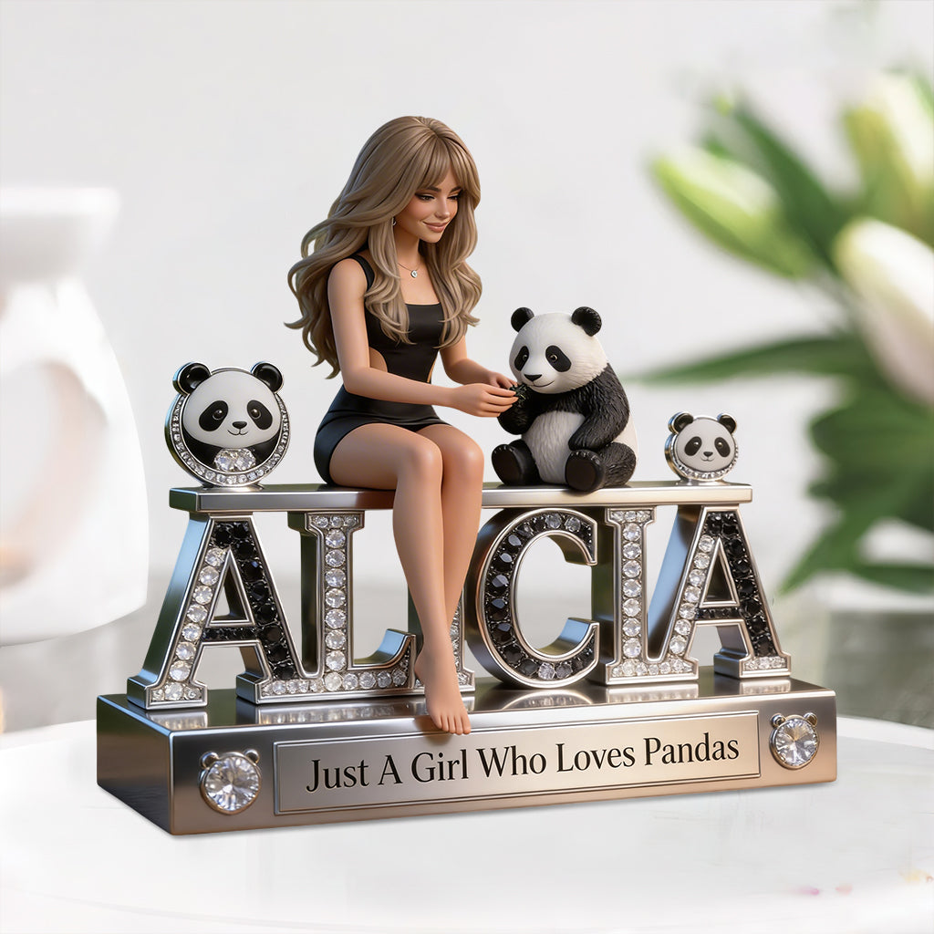 Love Animals - Personalized Panda Lover Custom Shaped Acrylic Plaque