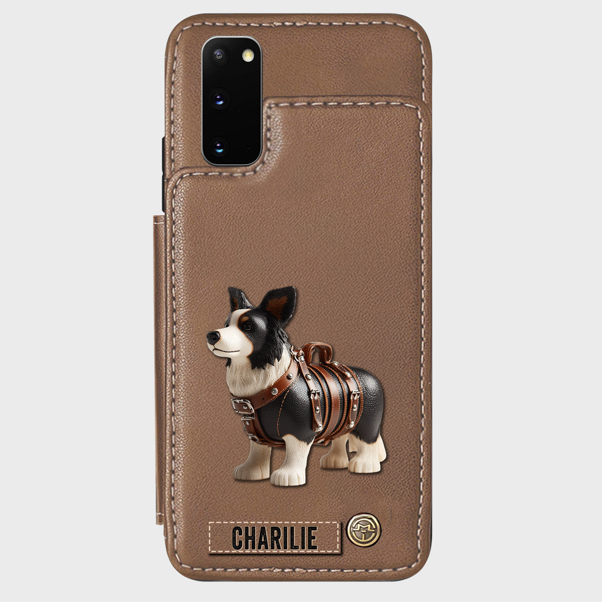 Cute Border Collie - Personalized Dog Wallet Phone Case