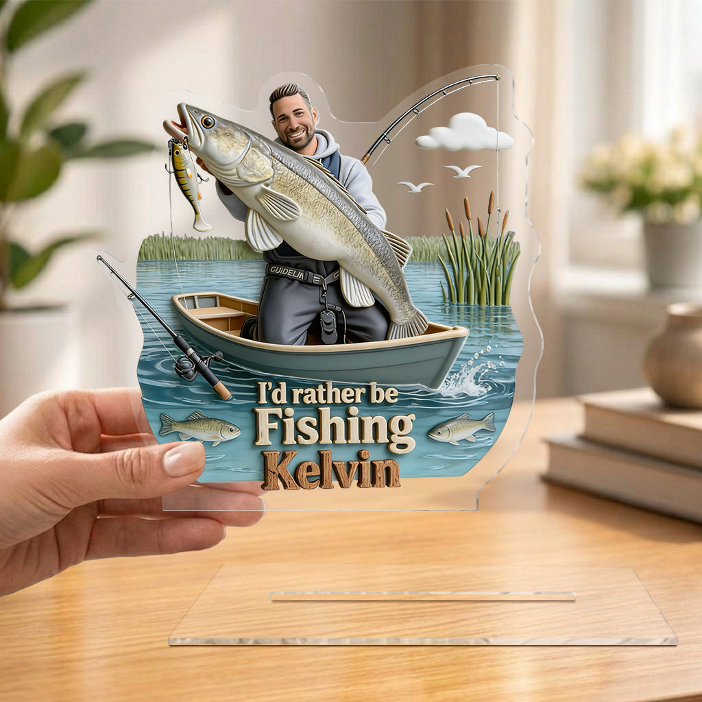 Fishing Is My Therapy - Personalized Fishing 2-Layer Acrylic Freestanding