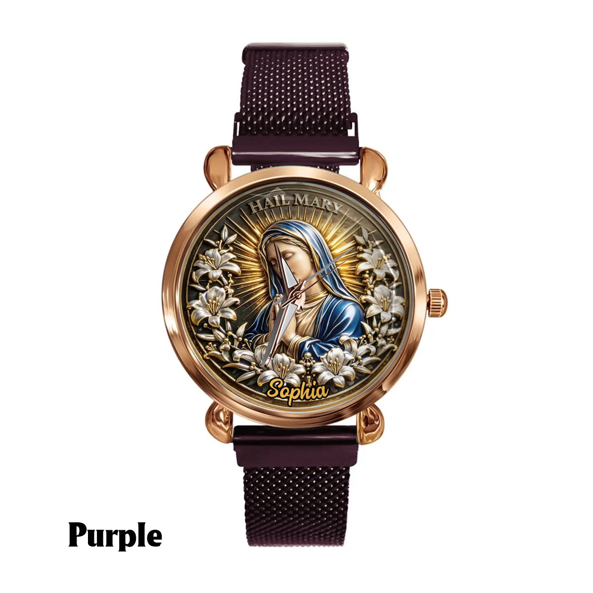 Hail Mary - Personalized Christian Women Hand Watch