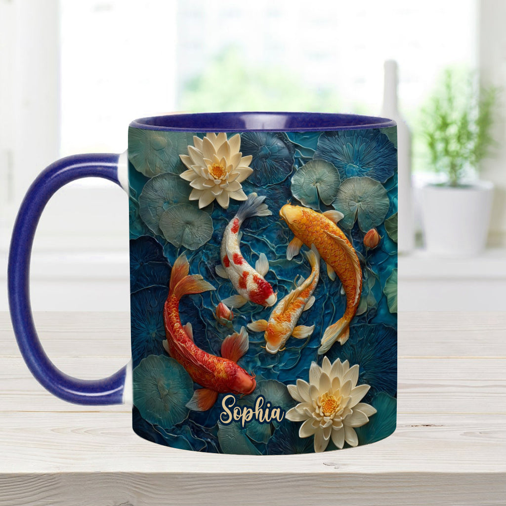 Beautiful Fish - Personalized Koi Fish Accent Mug