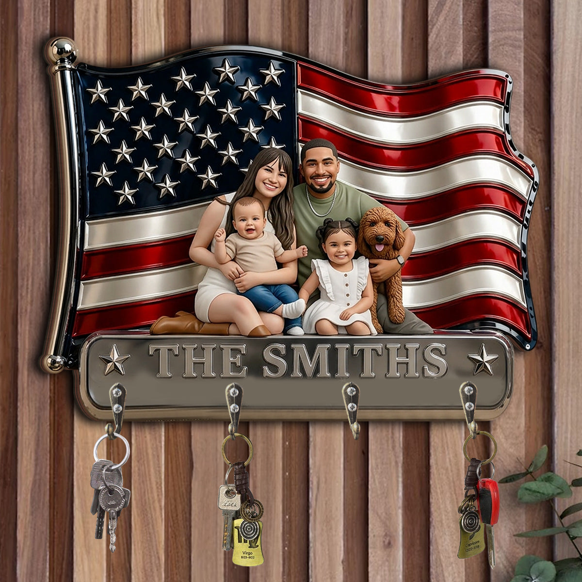 Any Photo Family Gift - Personalized Family Custom Shaped Hanging Rack