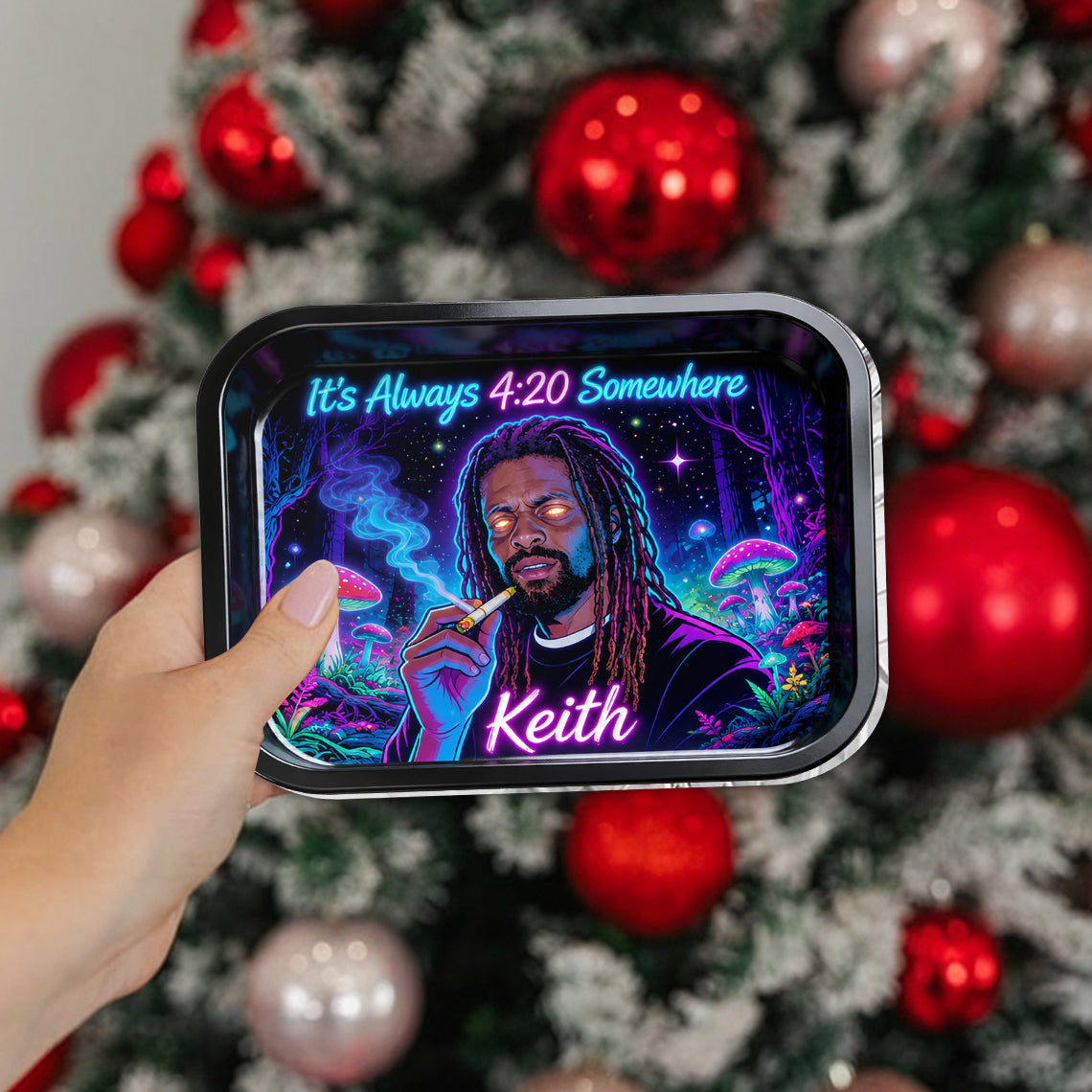 Custom Rolling Tray & Lighter Set From Any Photo - Personalized Weed Catch-All Tray With Lighter