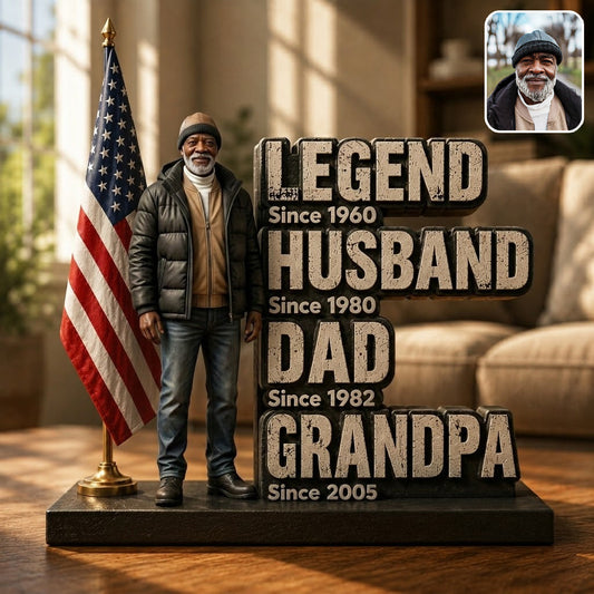Legend Husband Dad Grandpa, Father's Day Gift - Personalized Grandpa Custom Shaped Acrylic Plaque