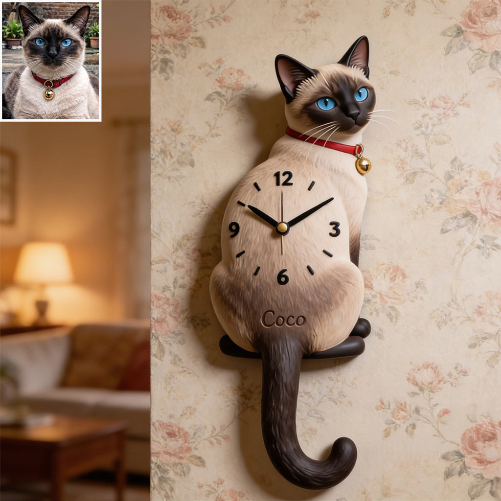 It’s Feeding Time! - Personalized Cat Acrylic Wall Clock