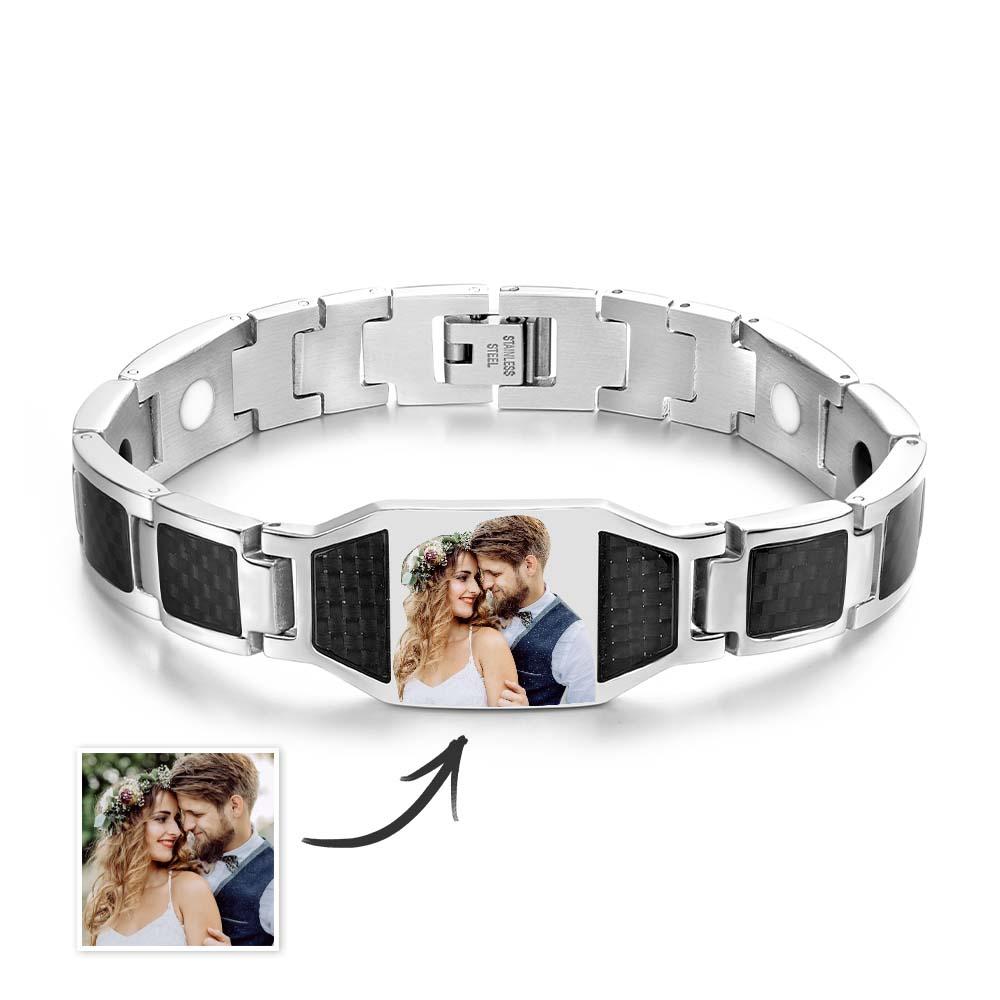 Any Photo - Personalized Photo ID Bar Men's Bracelet Bangle