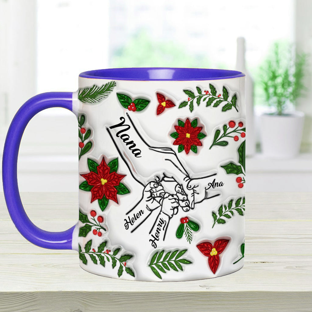 Hold My Hand, Hold My Heart - Personalized Grandma Accent Mug