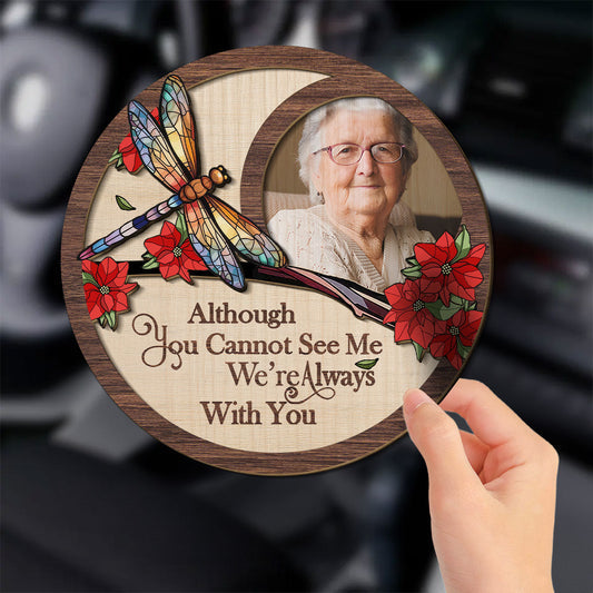 I'm Always With You Cardinal Photo 2-Layer Wooden Car Visor Clip Personalized Keepsake for a Heartwarming Gift