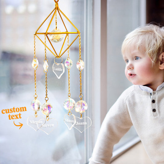 Heart Crystal - Personalized Engraved Wind Chimes