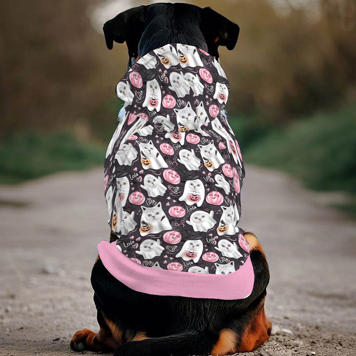 Halloween Cute Ghost Dog Cat - Personalized Dog Pet Hoodie