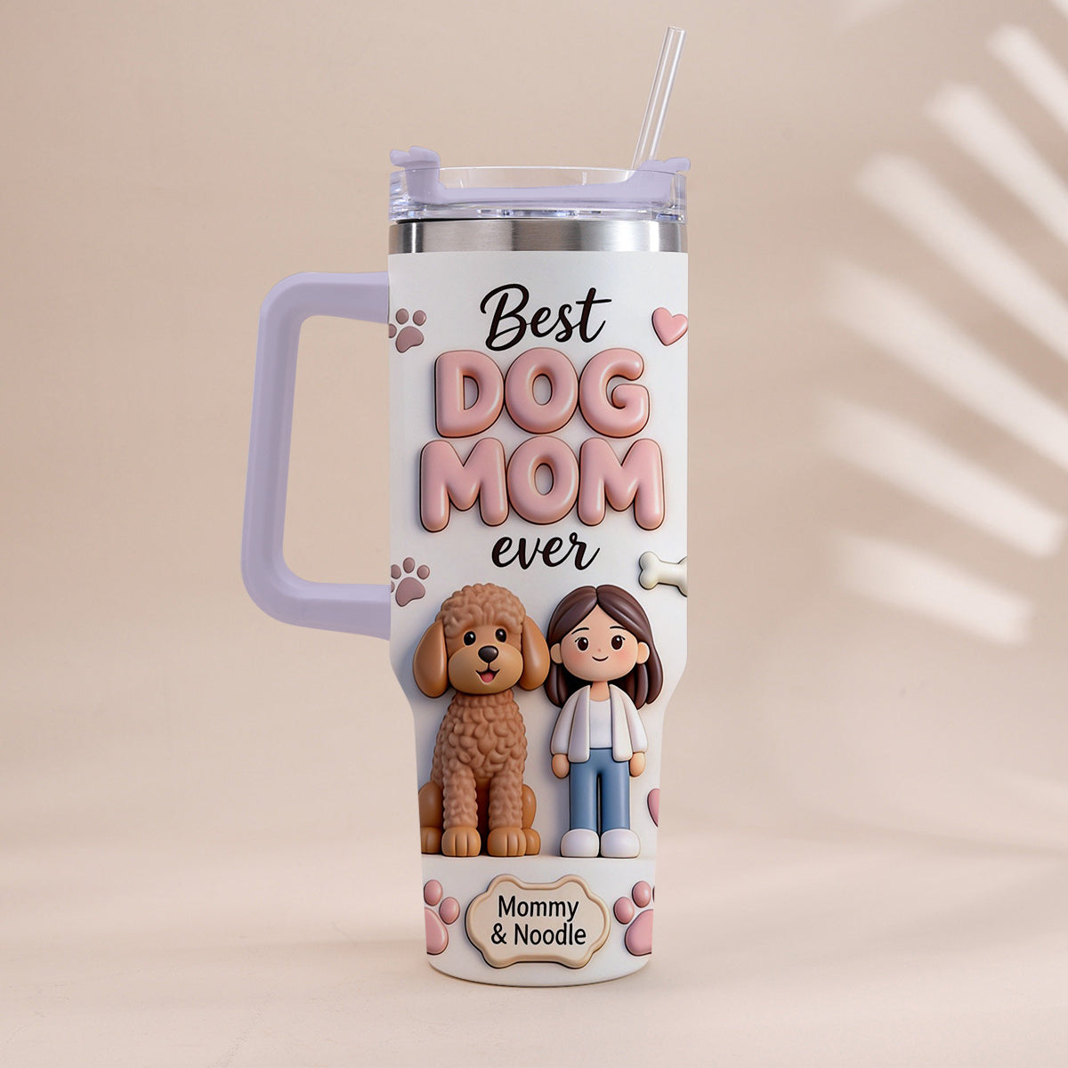Best Pet Mom Ever - Personalized Dog Tumbler With Handle