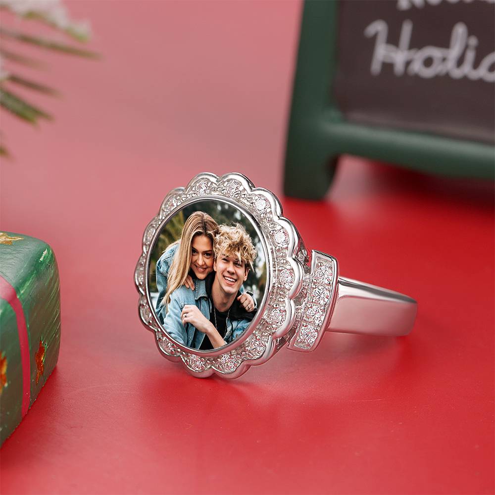 Any Photo - Personalized Zircon Photo Ring