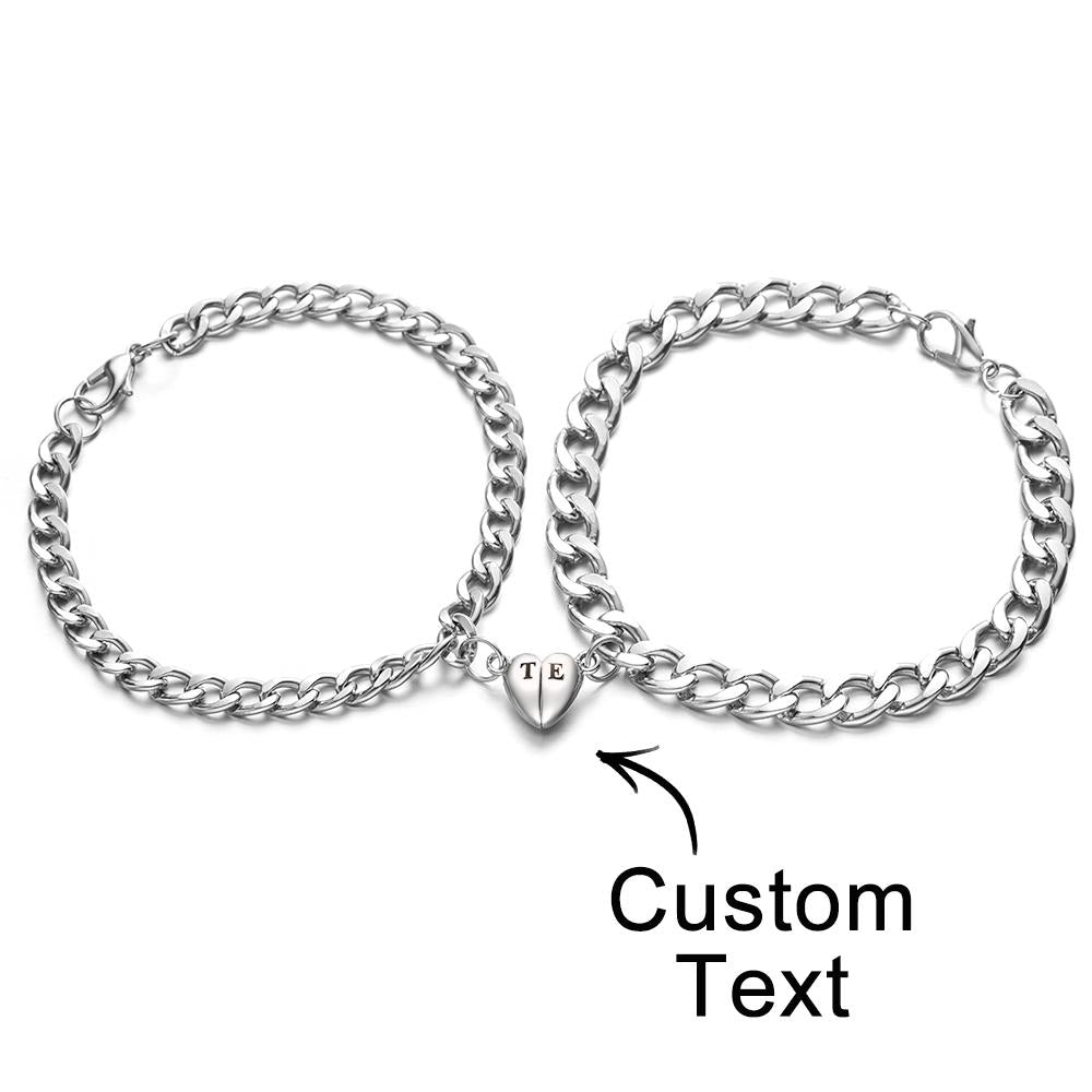 Any Name - Personalized Couple Engraved Magnetic Bracelet
