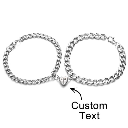 Any Name - Personalized Couple Engraved Magnetic Bracelet