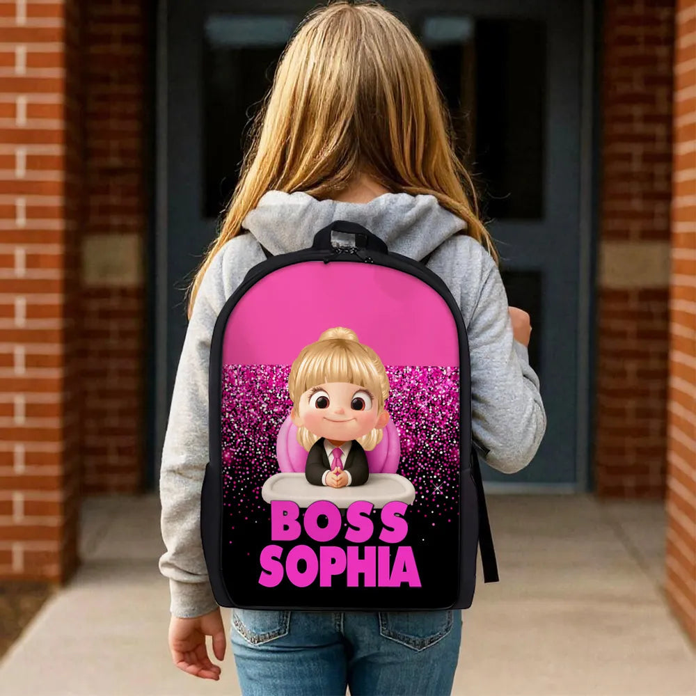 Kids Personalized Backpack 'Boss-in-Training' for School
