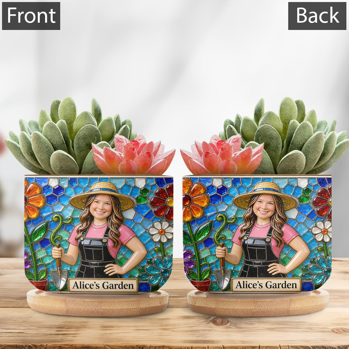 Custom Any Photo Just A Girl Who Loves Gardening - Personalized Gardening Ceramic Plant Pot