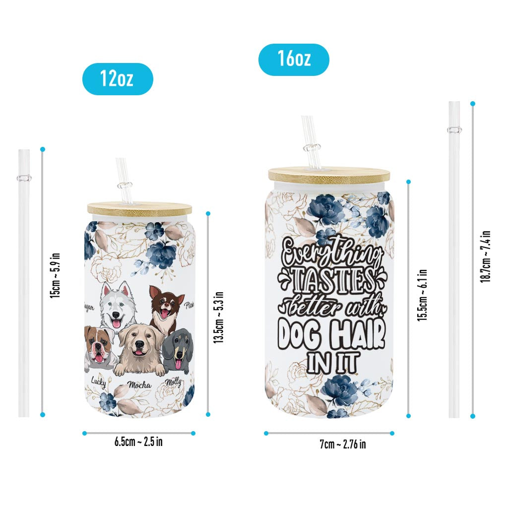 Everything Tastes Better - Cat gift for dog lover - Personalized Can Glass