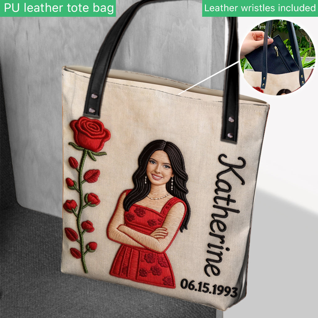 Custom Any Photo Birthmonth Flower - Personalized Self Love Tote Bag