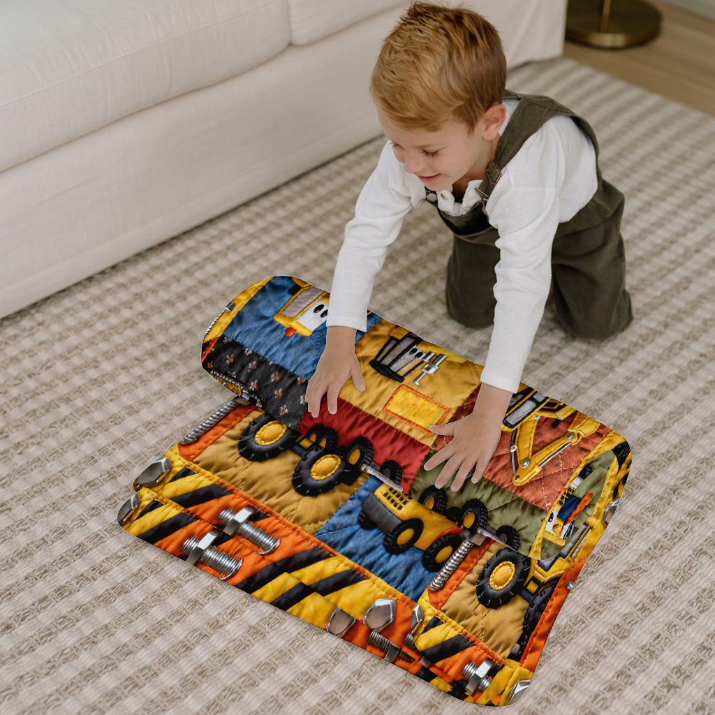 Construction Machine - Personalized Kid Nap Mat