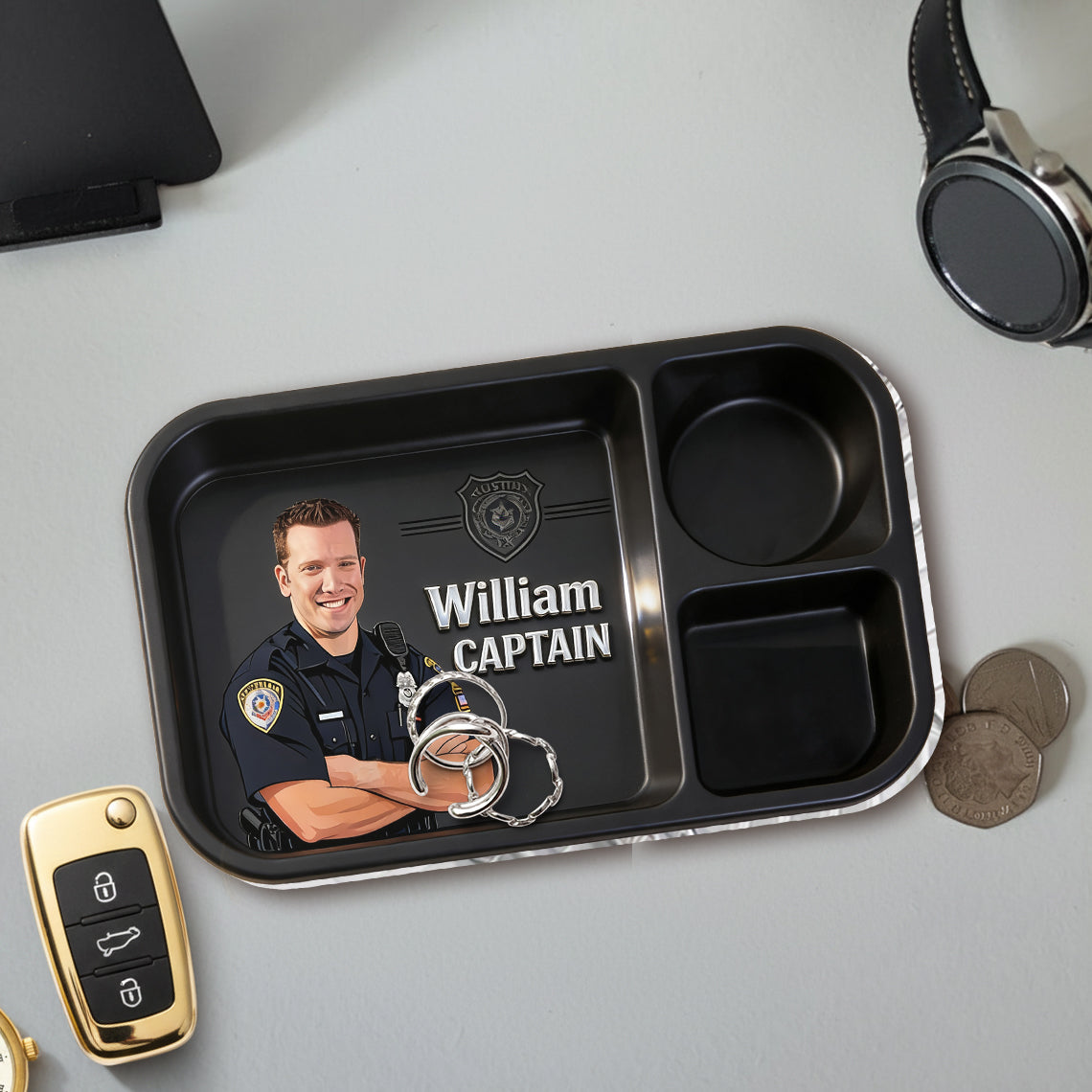 Behind Every Good Community Is A Great Officer - Personalized Police Officer Catch-All Tray