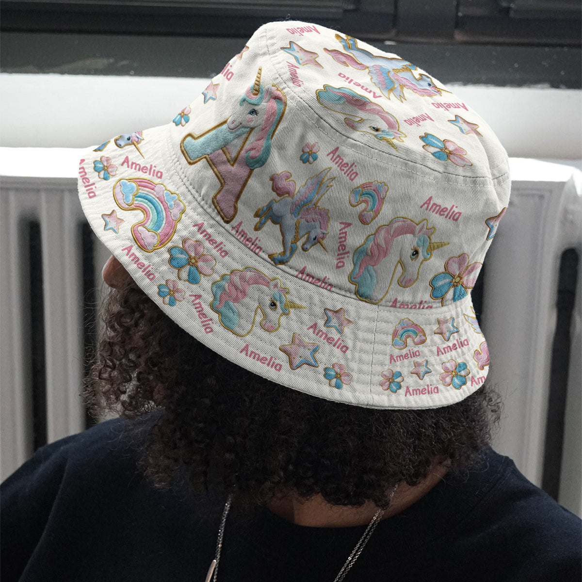 Beautiful Unicorn Alphabet - Personalized Kid Bucket Hat