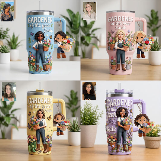 Gardener Of The Year - Personalized Gardening Plush Keychain