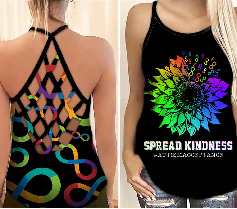 Autism Awareness Spread Kindness - Cross Tank Top 0921